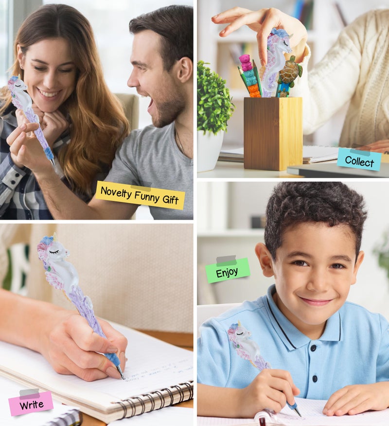 Planet Pens Sparkle Seahorse Unicorn Novelty Pen - Unique Kids & Adults Ballpoint Pen, Colorful Fairy Tale Animal Writing Pen For Stationery School and Office - Image 4